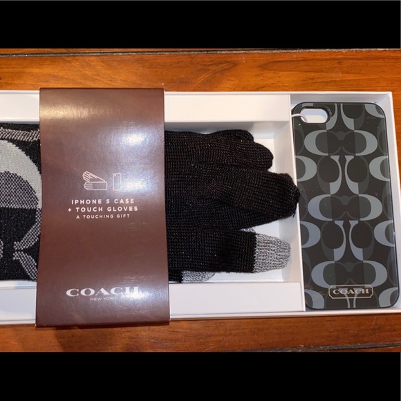 Coach cellphone gloves and cellphone case